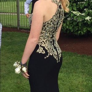 Gorgeous Black & Gold long Gown